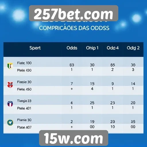 Comparação das odds em 257bet.com e outros sites